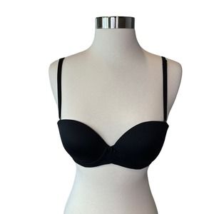 Victorias Secret Convertible Strapless Bra Womens Padded Push Up Wired Black 34B